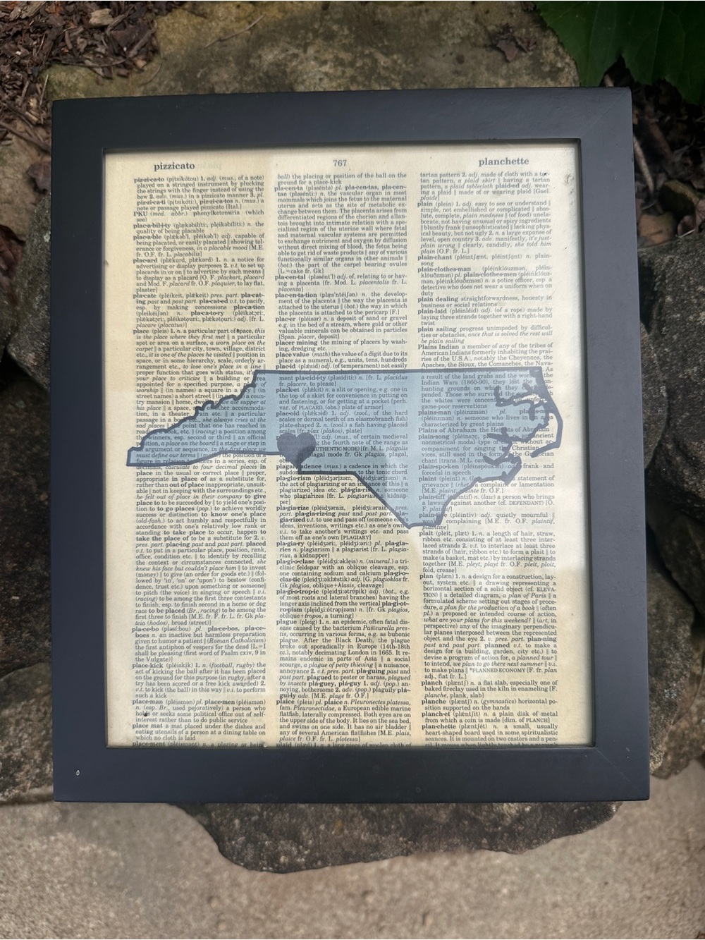 Handmade North Carolina Dictionary Art | Charlotte Heart Framed Decor